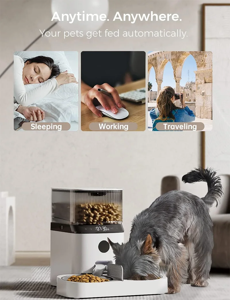 Automatic Cat Feeders for 2 Cats WiFi Cat Feeder Smart Pet Feeder for 2 Dogs