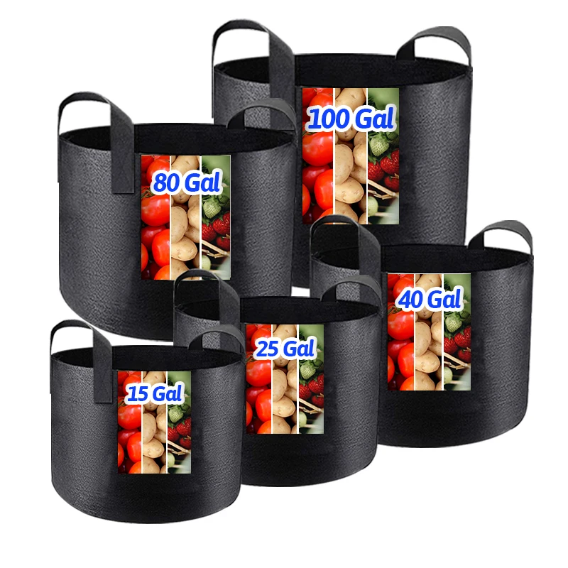 1/2/3/5/10/15 planter grow bag tree seeding pot fruit fabric plant pots Flower pot 100 gallon grow bags for planting vegetables