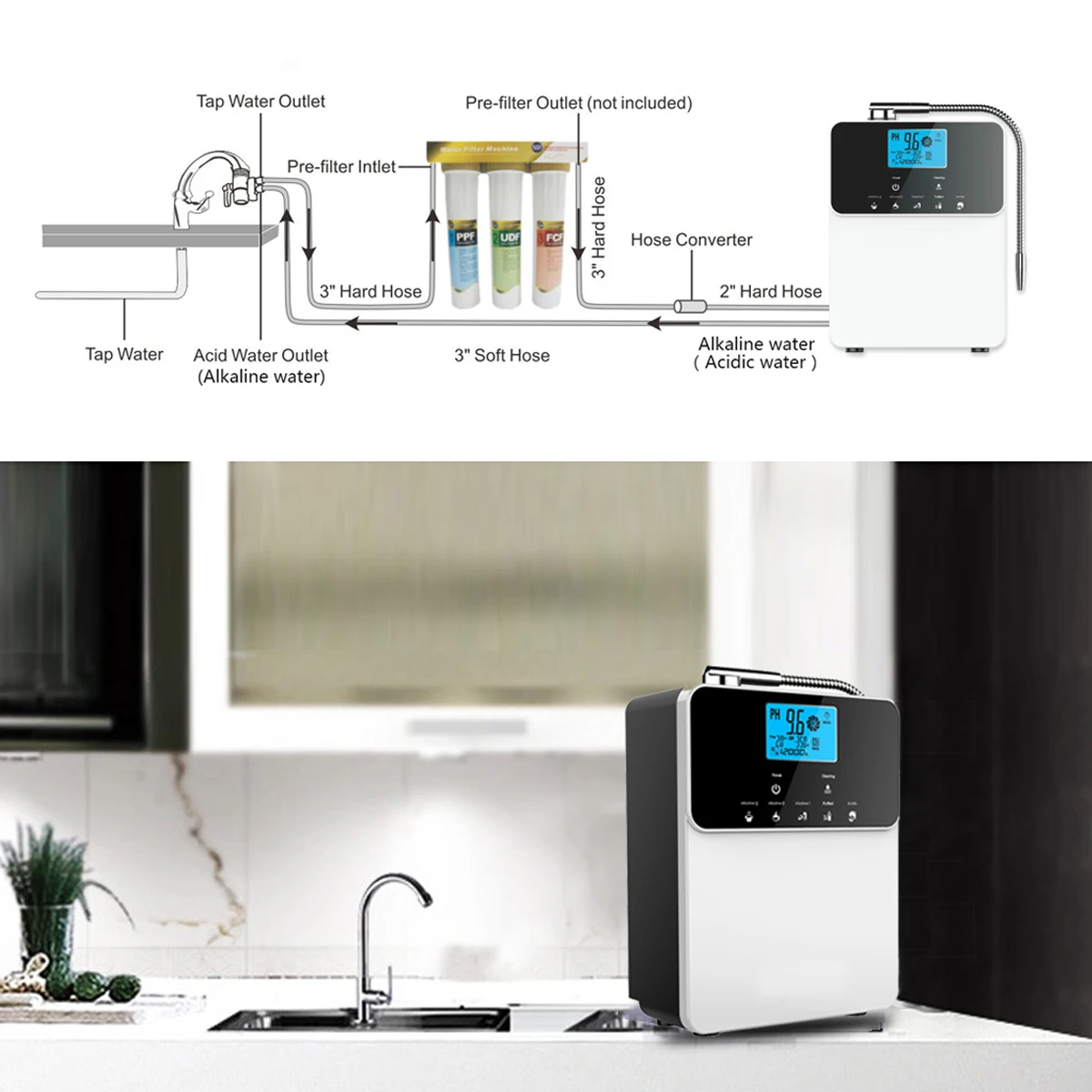Ionized Water Purifier alkaline water ionizer AL808B kangen water machine