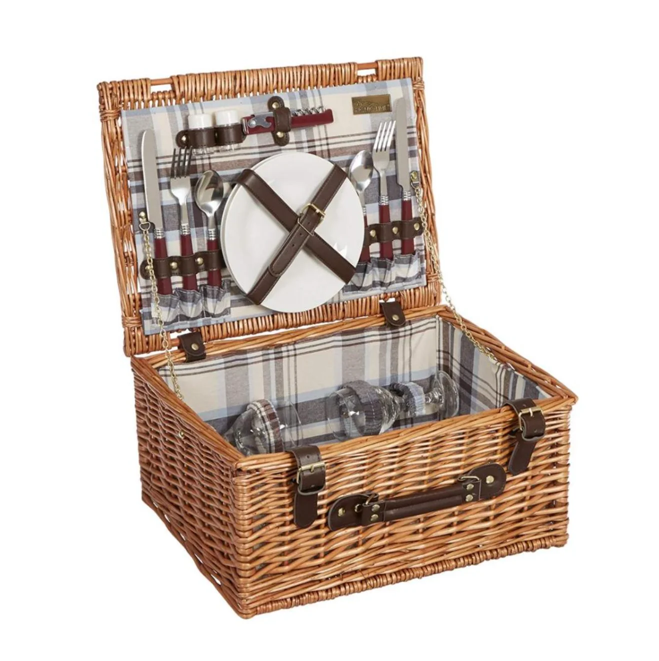 Ивовые корзины для пикника наборы еды из двух человек с пластиной ручная плетеная посуда складные