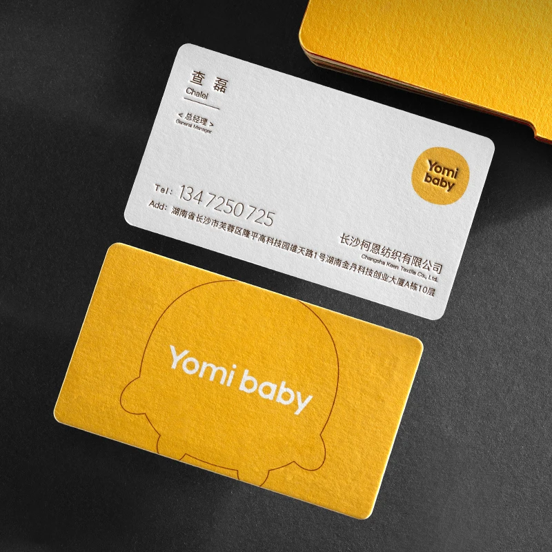 Wholesale 600gsm luxury personalizes Custom embossed Letterpress Printed Calling Cards for small business