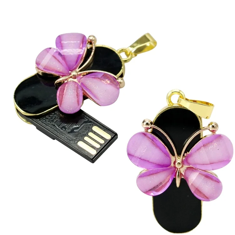 Butterfly Jewelry Usb Drives, USB Flash Memory, Crystal Gift Usb For Promotion