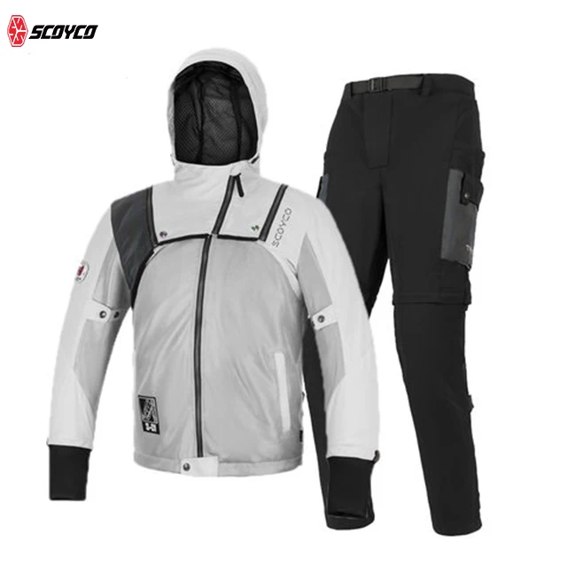 SCOYCO Black Motorcycle Suit Motorcycle 2 Piece Suit Motorcycle Full Body Armor Protective Jacket
