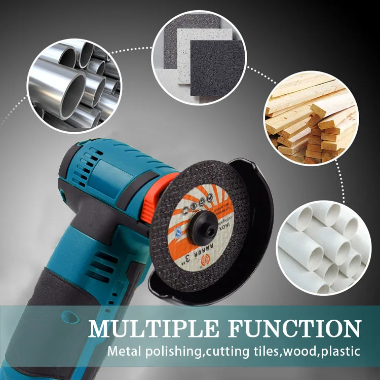 18V Lithium Electric Small Angle Grinder Household Portable Handheld Charging Cutting Machine with Brush Polishing Feature