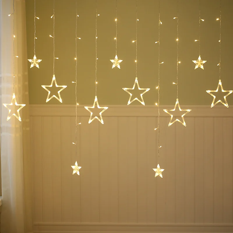 Moon Star LED Fairy String Lights Garland EID Mubarak Ramadan Decoration Christmas Holiday Led Lights Wedding Party Decorative