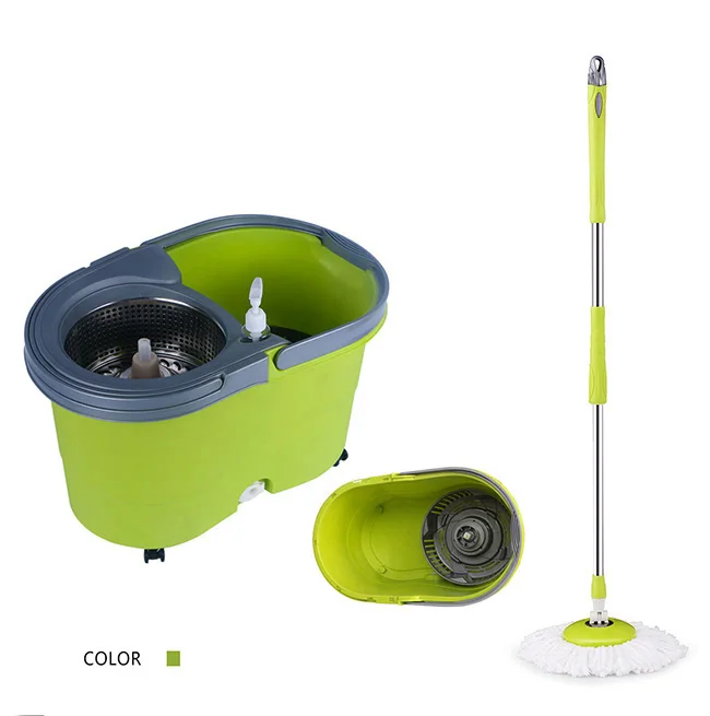 360  Tornado Mop with Green Bucket, Rotating Magic Mop 360