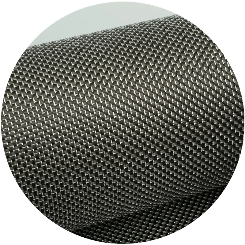 silver wire mixed with carbon fiber plain weave silver plain metallic thread