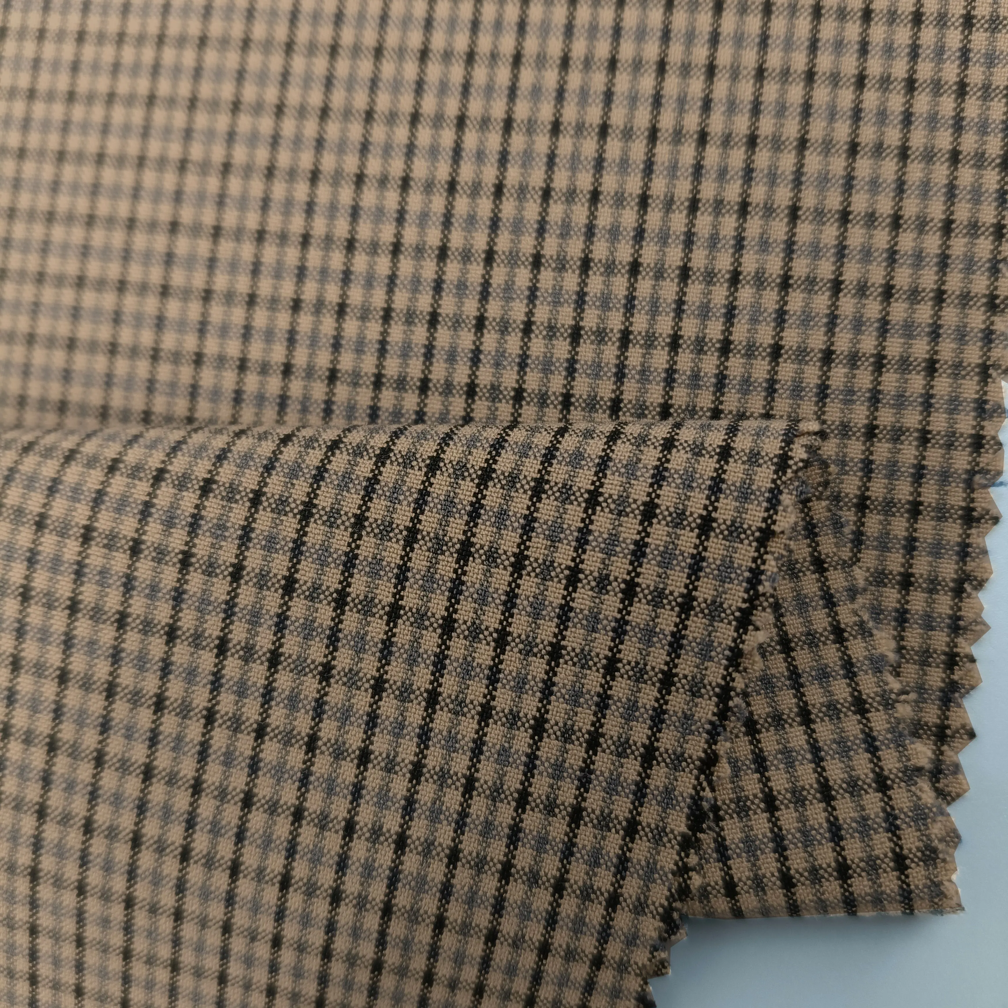 Fabric textile raw material for school uniform checked cloth fabric stunning fibers recycled
