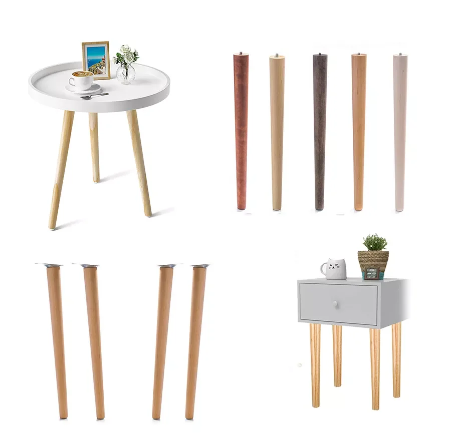 Modern Solid Wooden Furniture Legs Metal Accessories for  Tables Legs Sofas & Armchairs Bedroom Living Room Use Screws Included