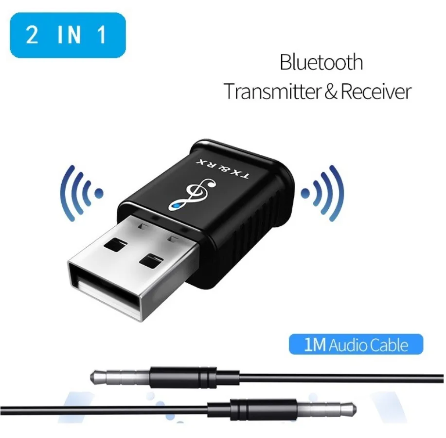 Лидер продаж, беспроводной приемник-передатчик BT 2 в 1, музыкальный адаптер 3,5 мм