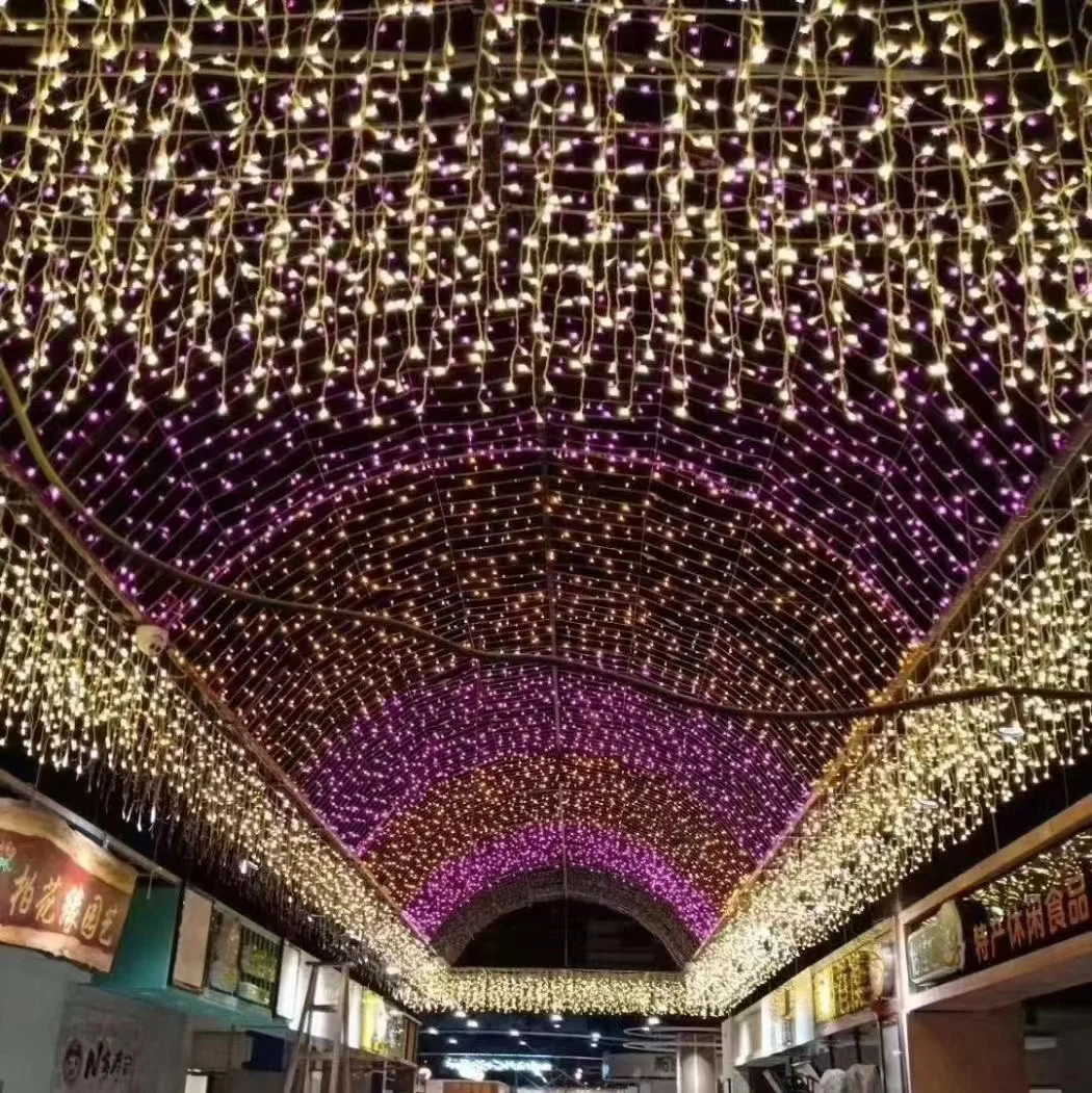 Christmas 10m 100LED glued clear PVC garland light, high waterproof cold resistance street engineering lighting fairy string