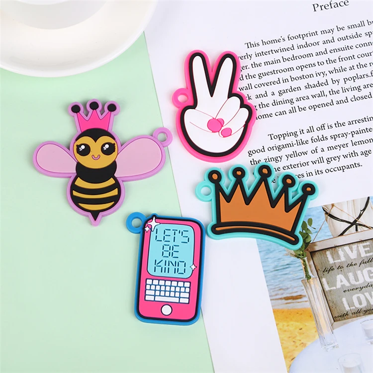 Wholesale Cheap Logo Custom Japan Cartoon Anime Flexible Glue Charm Pendants For Jewelry Promotion