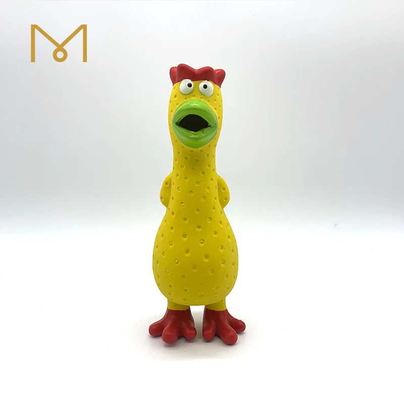 Squeaky Rubber Item Dog Hot selling Latex Aggressive Chewing Screaming Rooster Chicken Play Pet Toy For Medium dogs 2024