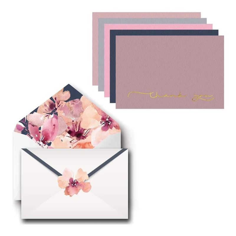 
Customized Size Hot Stamping Silk Bamboo Grain Greeting Card Thanks Card 