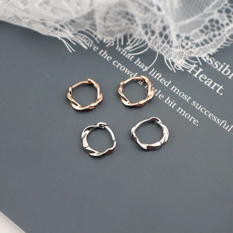 925 Sterling Silver Hot Sale Korean Twisted Earrings Simple Temperament Exquisite Semale Sexy Jewelry
