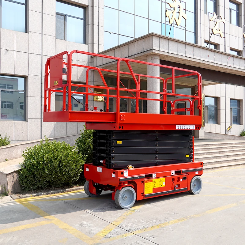 10m 12m 14m Mobile Hydraulic Battery Trailer Electric Scissor Type Mobile Lift Aerial Work Platform