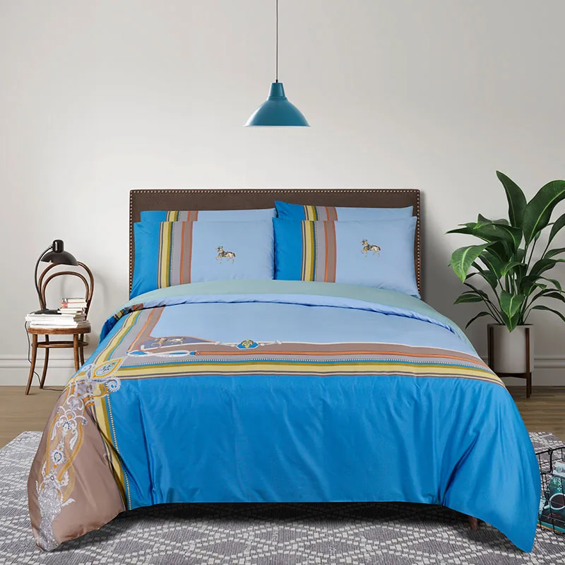 Best Selling 3D Bed Sheet Sets On Sale Designers Bedsheets 100% Cotton Digital Printed Duvet Cover Custom Bedding Set