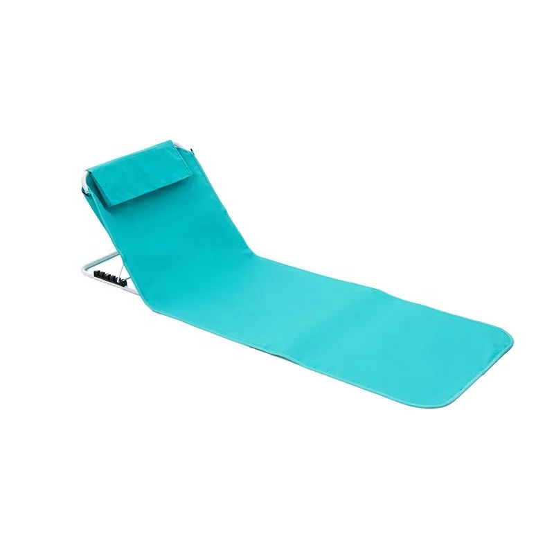 Portable Beach Chaise Lounge Chair Folding Lightweight Outdoor Low Reclining Beach Tanning Mat