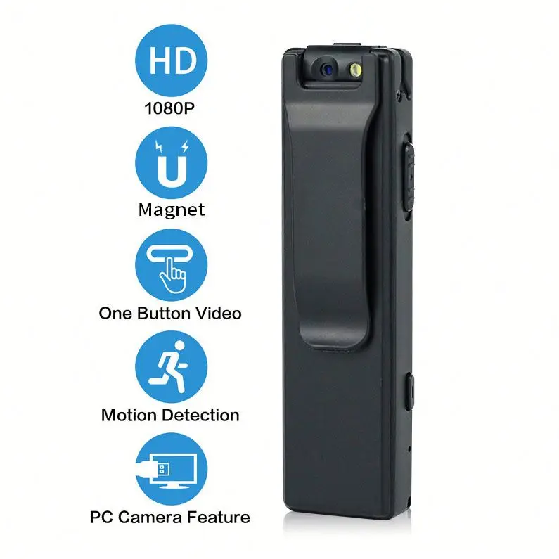 Security Guard Body Worn Camera HD 1080P Magetic Clip Wearable Body Worn Cameras