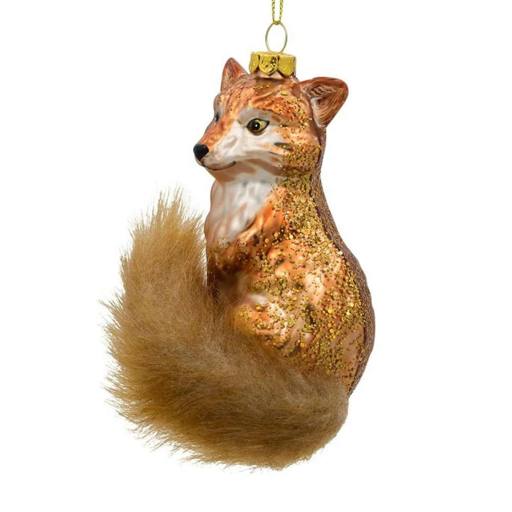 Eaglegifts New personalized blown glass animals fox ornaments Christmas Tree Hanging Ornaments Christmas Eco-friendly Balls