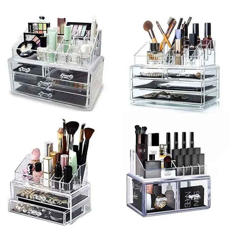 Retail acrylic cosmetic display stand eco-friendly acrylic cosmetic storage box acrylic cosmetic display box