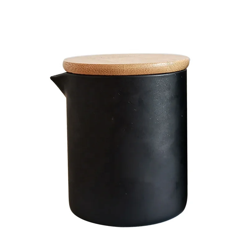 Black Clear Borosilicate Arc Jar Candle Cups Spray Colour Glass Jar with Spout Aromatherapy Massage with Bamboo Lid