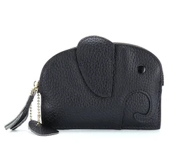 Lovely Change Purse Creative Genuine Leather Elephant Mini Coin Bag Custom Coin Purse with Keychain