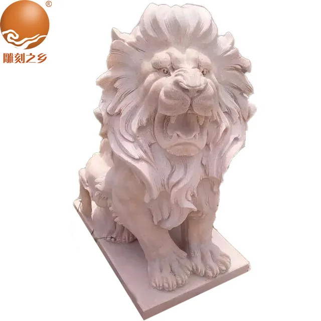 Hand carved marble statue life size lion statue outdoor lion statue for sale