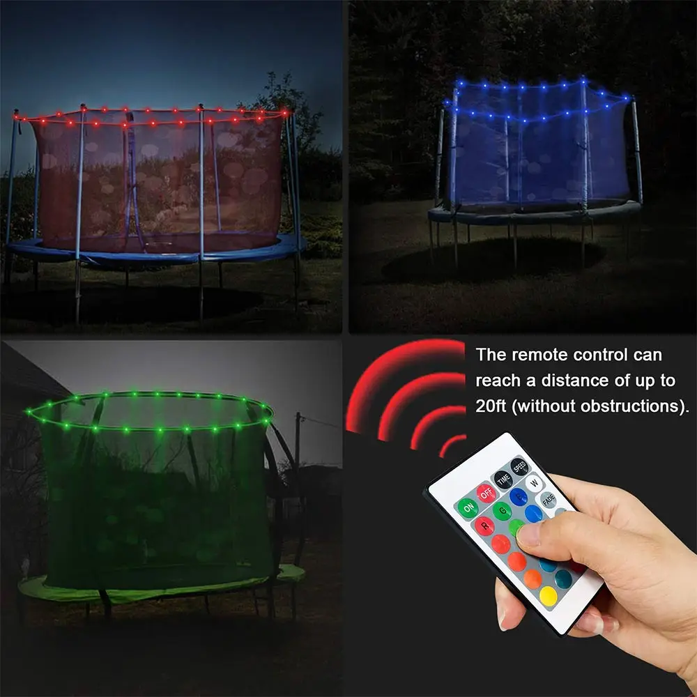 Trampoline Waterproof Flashing Modes 16 Color Changing Trampoline Rim LED Light with Remote Control for Trampoline