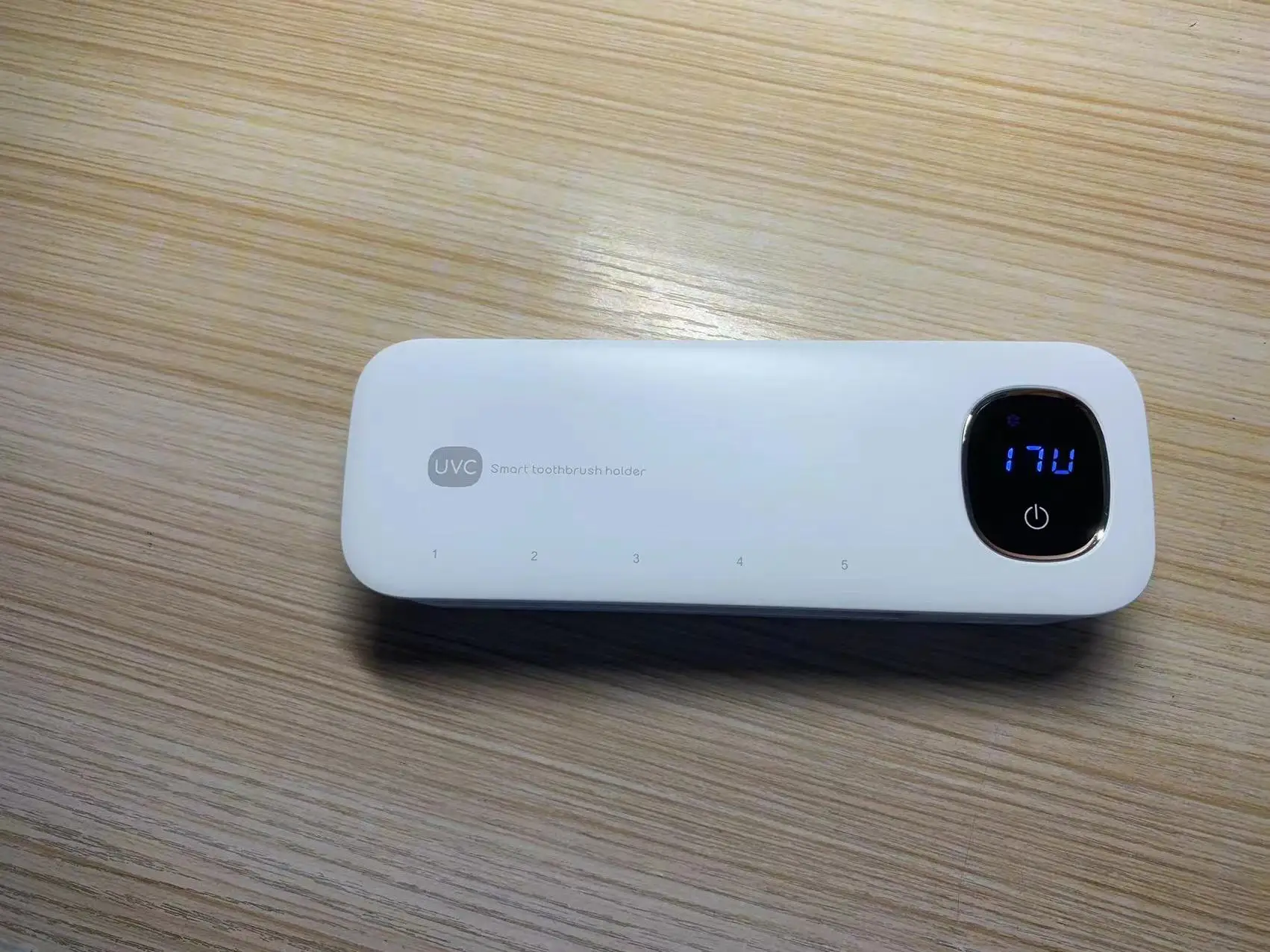 2023 new design uvc toothbrush sanitizer with 5pc uvc led sterilizer light and night light rader sensing for toothbrush