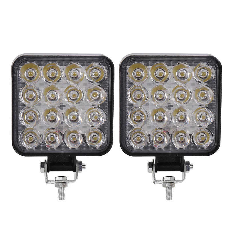 PUERXIN Square IP67 Waterproof Auto Car Tractor SUV Truck Offroad 16LED Working Light 48W LED Work Light Lamp