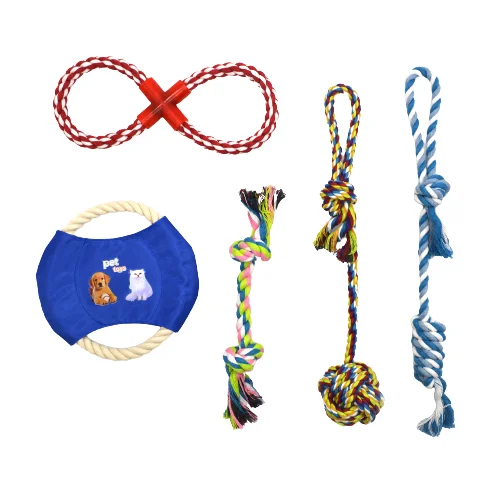  durable interactive cotton tpr bite resistant dog chew rope toys
