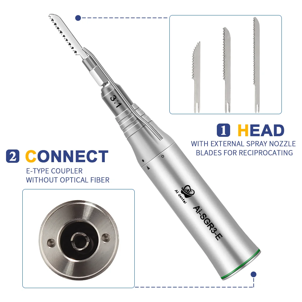 Surgical micro saw handpieces 3:1 low speed reciprocating fast cutting without vibration for local anaesthetics SGR3-E