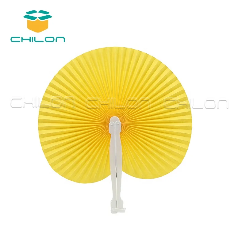 Chinese Paper Fan Folding with white plastic handle Summer