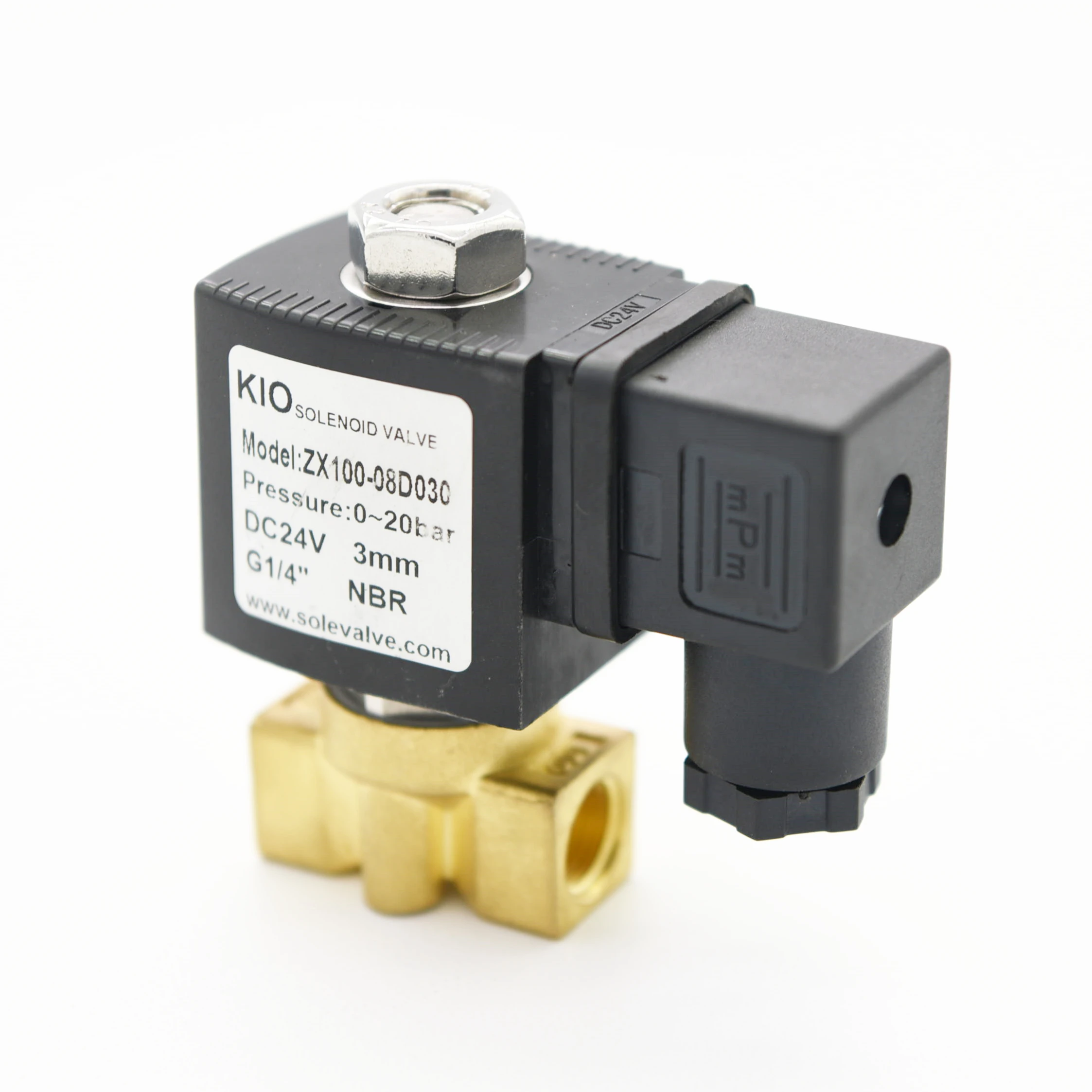 2 position 2 Way direct acting 12-24V 110-220V Brass Electric electron magnetic valve Normally Closed for water gas etc.