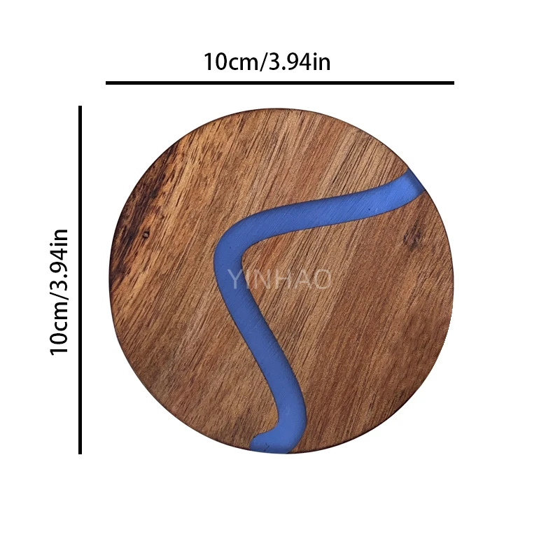 Hot Selling Handmade Decorative Wood Resin Coasters for Drink Tea Coffee Acacia Wood and Epoxy Resin Coasters