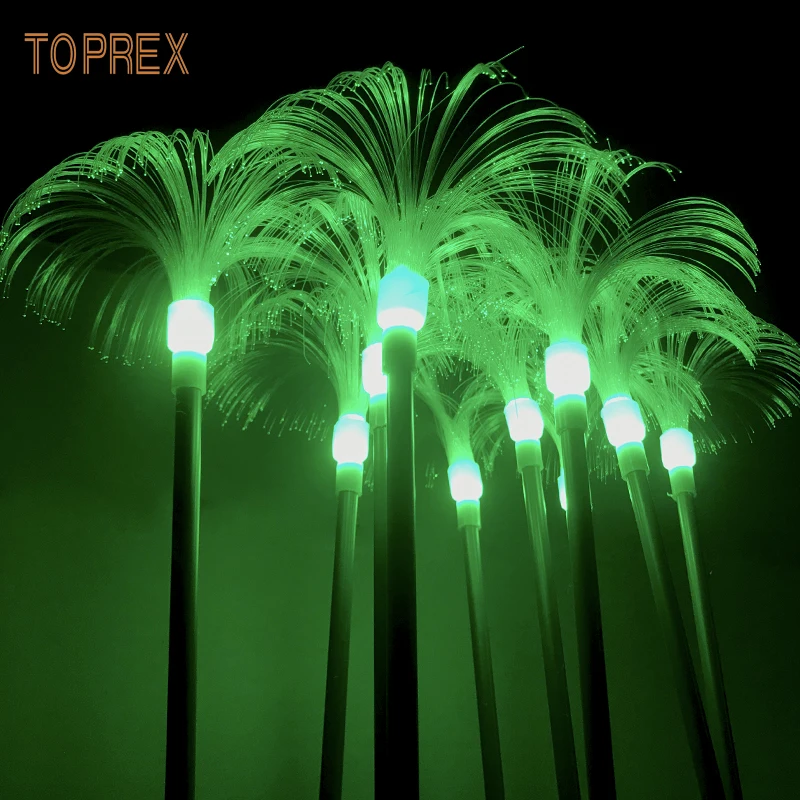 
TOPREX DECOR outdoor decorations acrylic led flower stand flexible fiber optic pool light source 