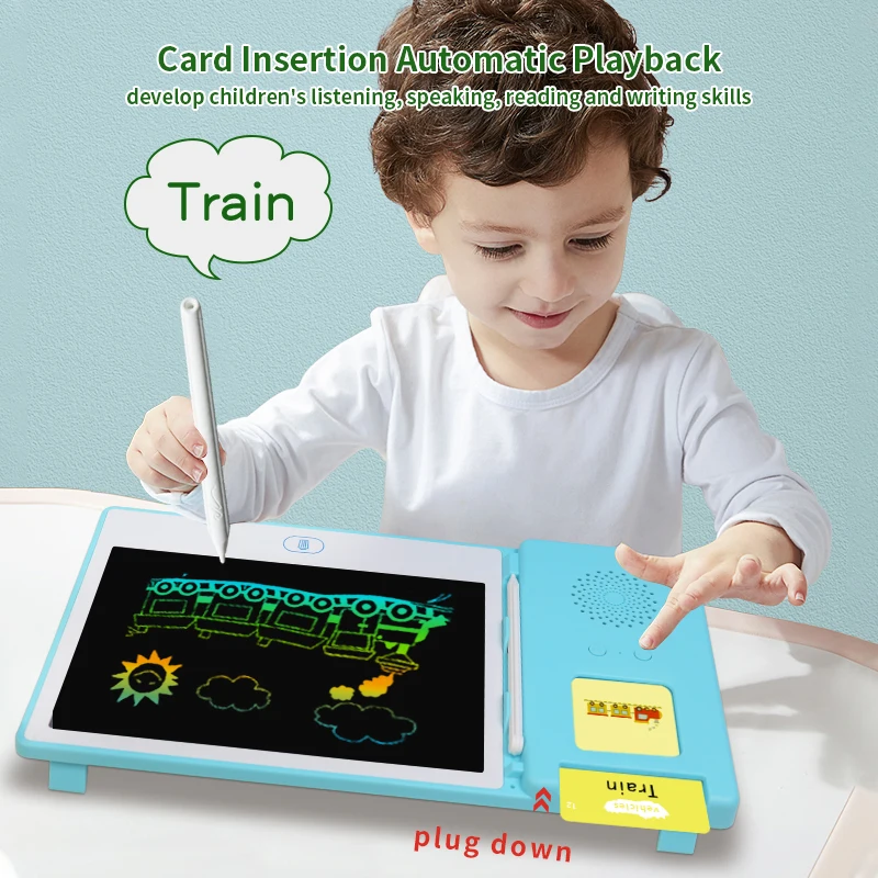 Flash Cards/Cognitive Cards 8.5 Inch Digital Writing Pad For Kids Talking Flash Cards Preschool Educational Machine