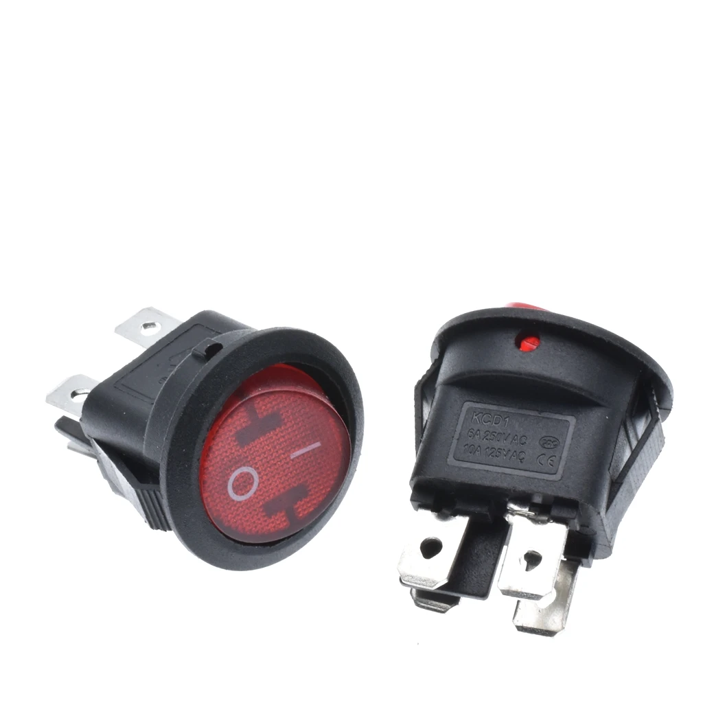 KCD1 224N 23 мм круглый 4 Pin 250V 6A желобковый выключатель оснастки в SPST включения выключения кулисный переключатель