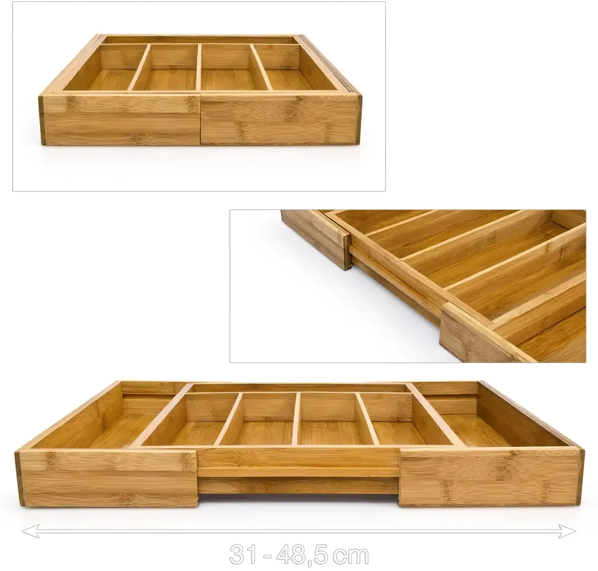 Бамбуковый органайзер для выдвижных кухонных ножей и