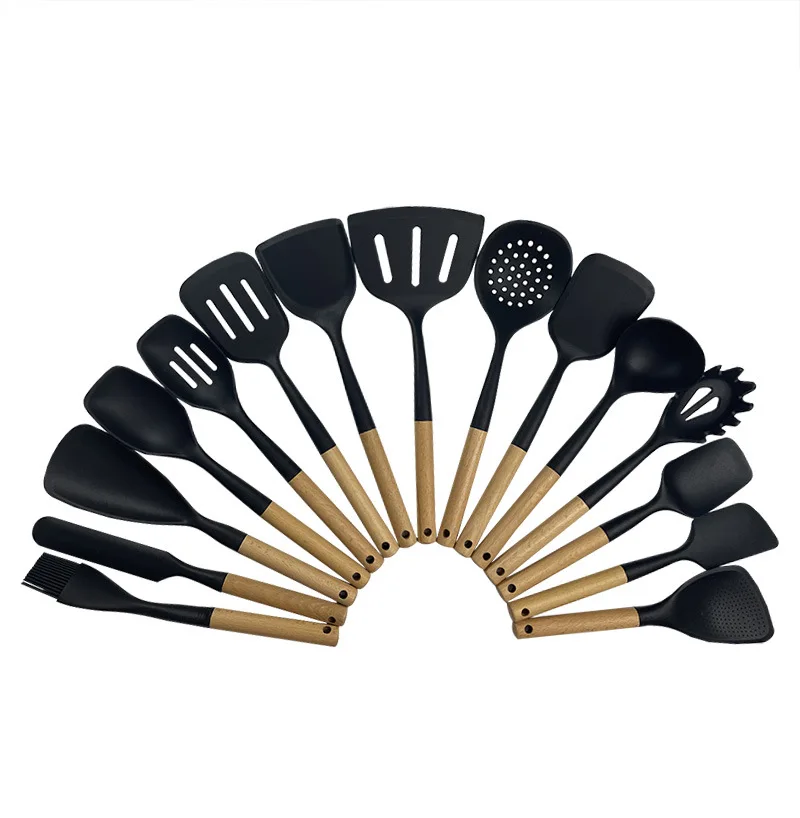 home and kitchen gadgets kitchen utensils hot selling cookware sets With Wooden Handles Kitchen Tools & Gadgets