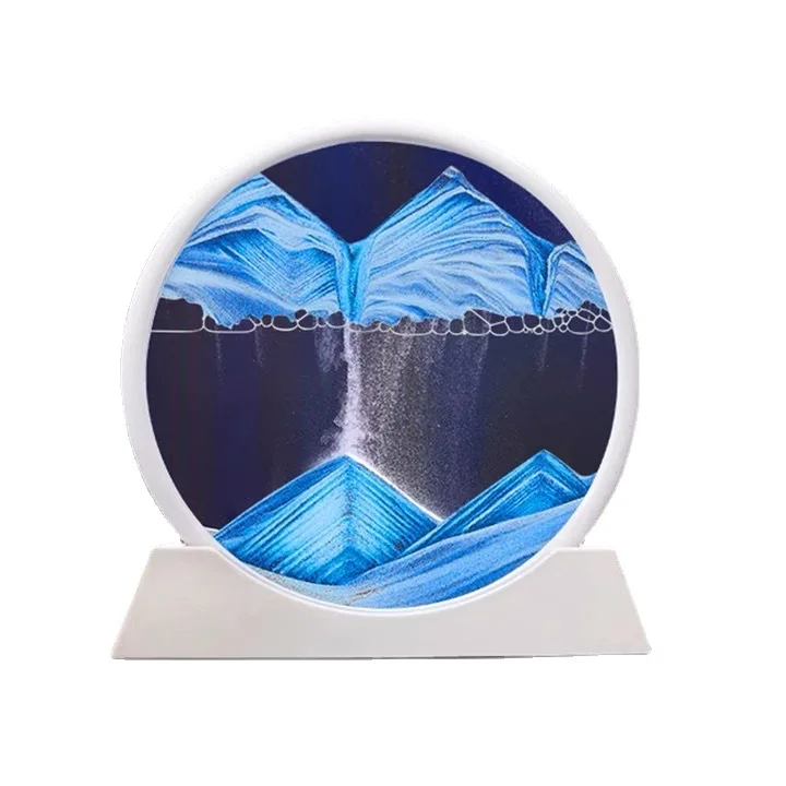 По заводской цене Объемная картина с движущимся песком Круглое стекло глубоководные зыбучие пески рисование струящегося песка офисное украшение для дома подарок