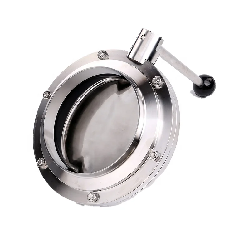 SS316L Sanitary Stainless Steel Manual Pneumatic Electric Butterfly Valve with Hand Lever Silicone Gasket for Water Application