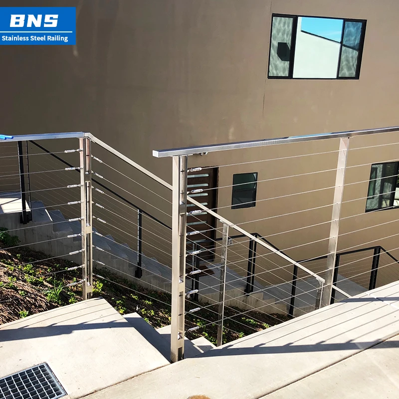 BNS Wholesale High Quality Stainless Steel Balcony Rope Cable wire railing for Architectural decoration balustrade veranda