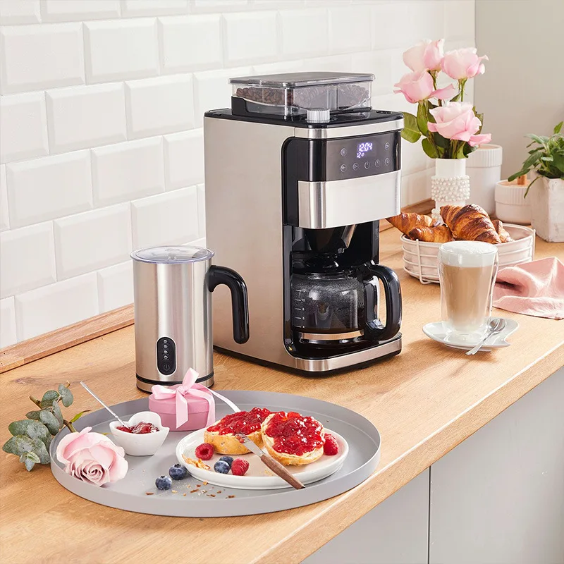 Coffee machine household American-style fully automatic grinding all-in-one commercial teapot freshly ground drip type