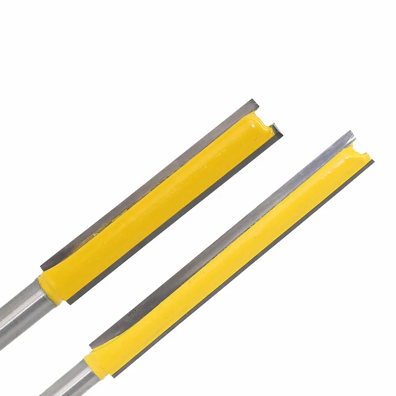 HOZLY 1/4 Shank Extended Double Flutes Straight Bit Router Bit Milling Cutting for Wood Tool Carton 1 Piece 2flutes