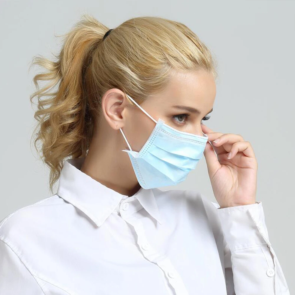 Customized 3ply face mask disposable product mouth cover for adult child use non woven face mask with earloop