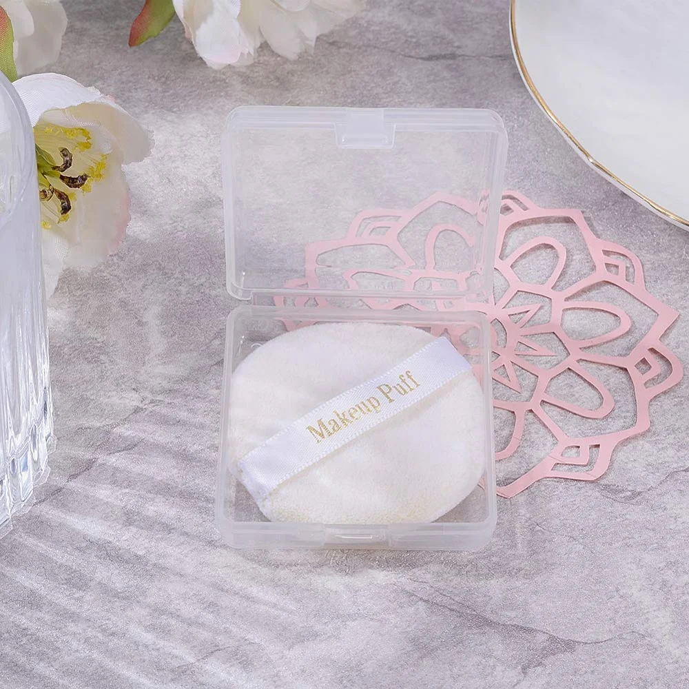 Smooth Ordinary Plastic Storage Box Use to Store Makeup Puff