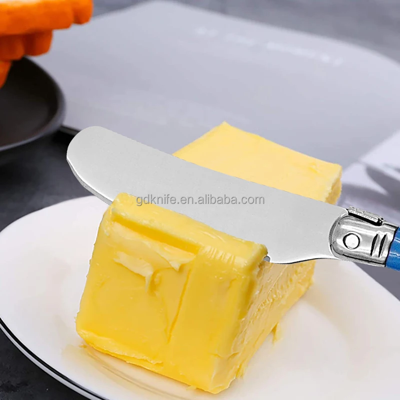 High quality cheap colorful handle stainless steel cheese butter knife