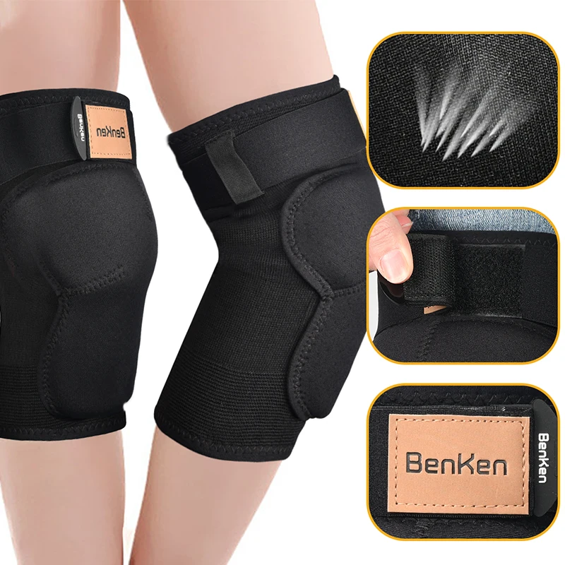 Benken Adult Fitness ski Shockproof Knee Brace Non-Slip Stretchable Sports Kneepad Flexible Basketball Sport Protective Knee pad